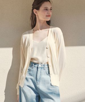 [4컬러] 썸머 제로 로고 펜던트 가디건