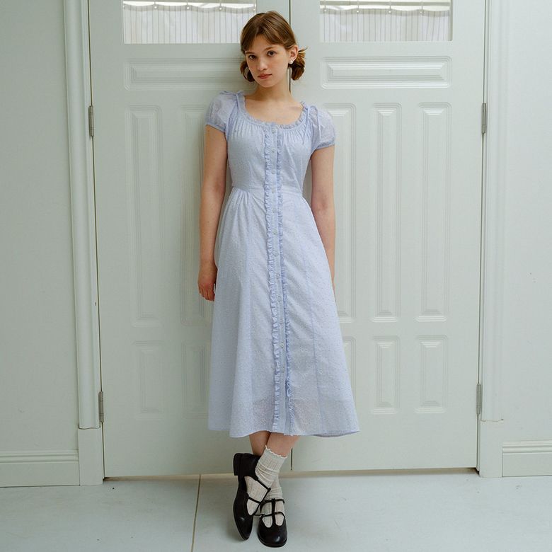 DD_Pastoral flower ruffled dress