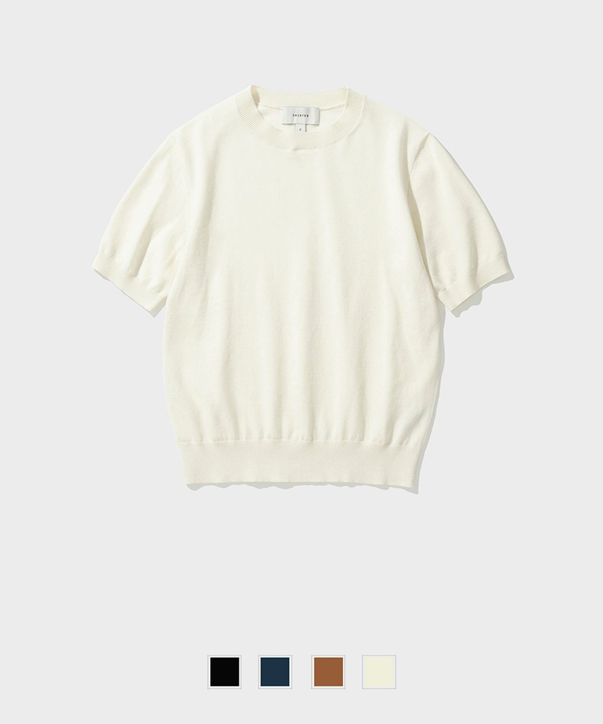 셔터(SHIRTER) [WOMEN] PLAIN ROUND NECK HALF KNIT (4 COLOR)