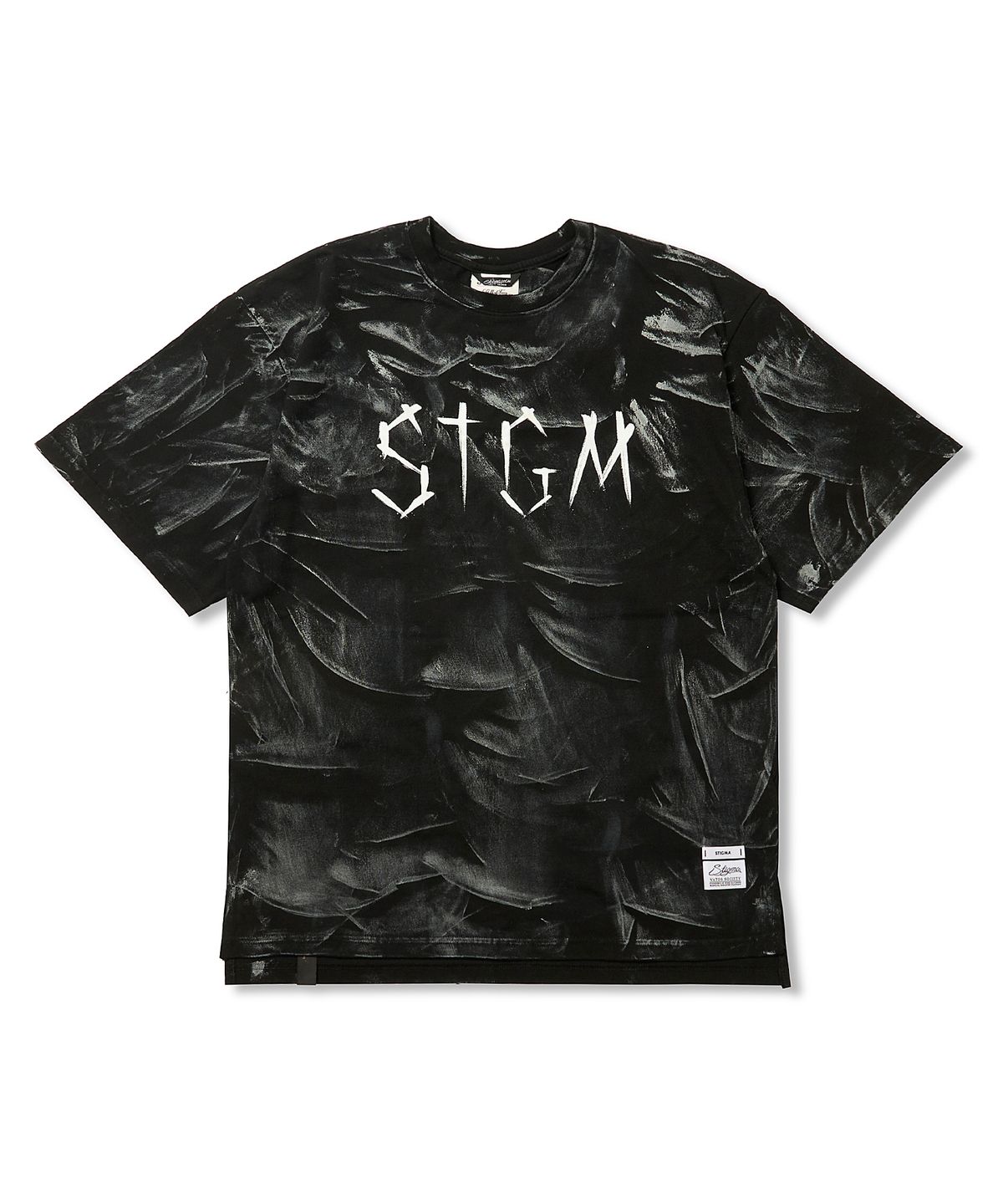 스티그마(STIGMA) STGM Paint Dirty Washed Oversized Short Sleeves T-Shirts Black
