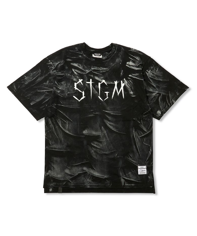 STGM Paint Dirty Washed Oversized Short Sleeves T-Shirts Black