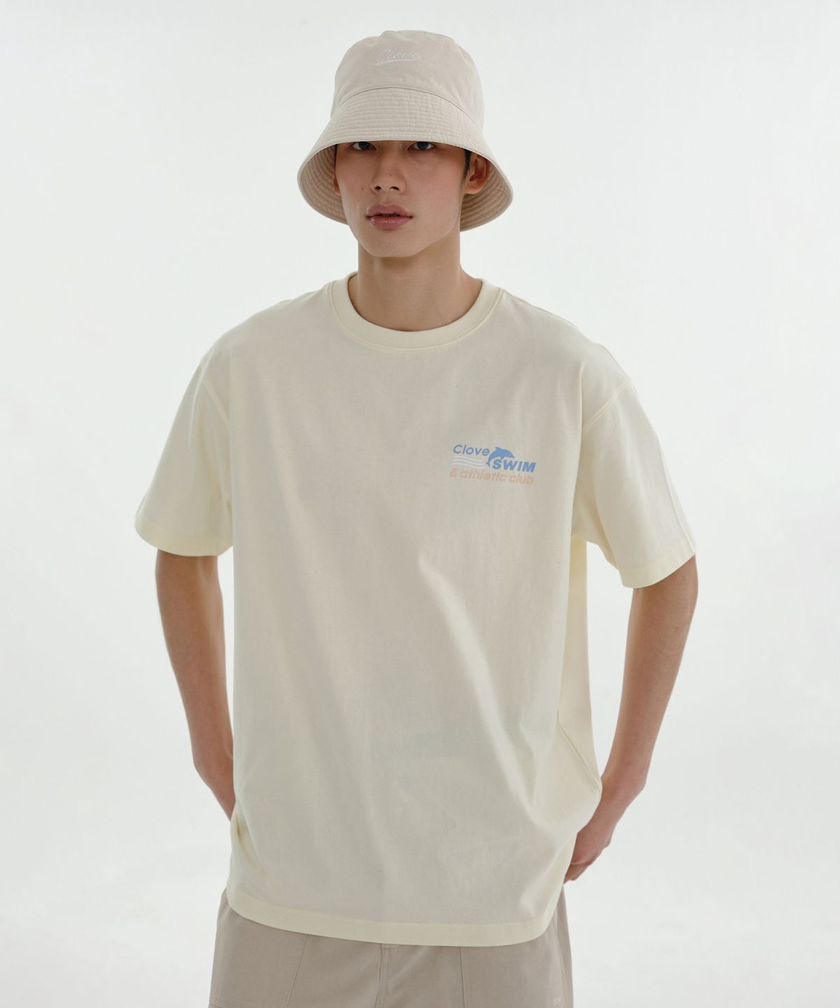 클로브(CLOVE) [24SS clove] Swim Club T-Shirt (Cream)