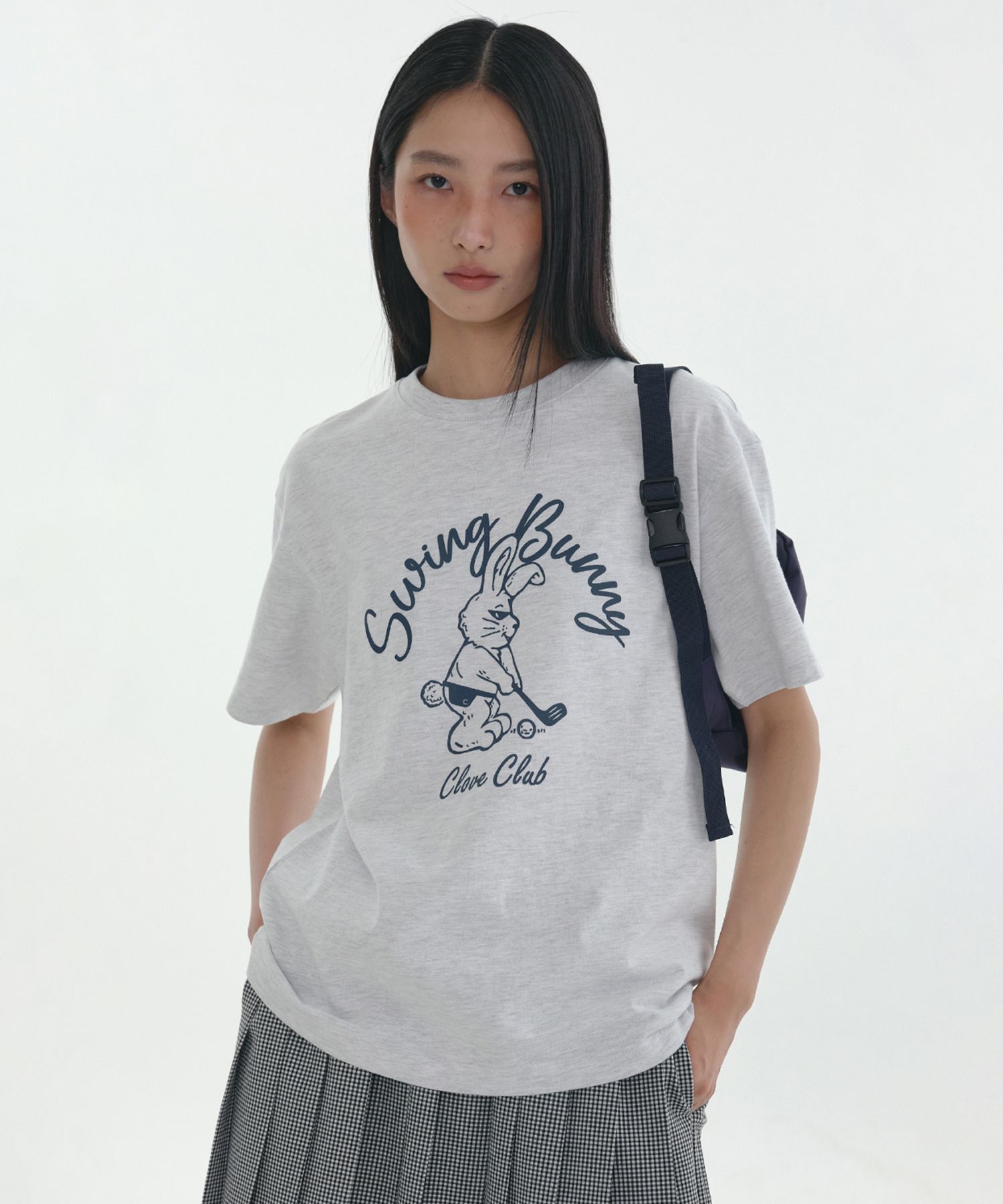 [Clove]★Swing Together Graphic T-shirt MUSINSA | CLOVE [24SS clove] Swing Bunny T-Shirt (Light Grey)