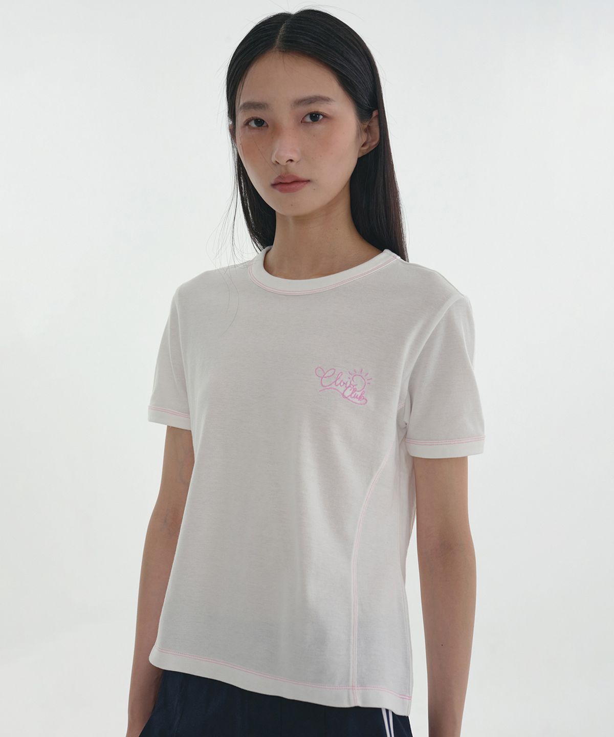 클로브(CLOVE) [24SS clove] Stitch Point T-Shirt (White)