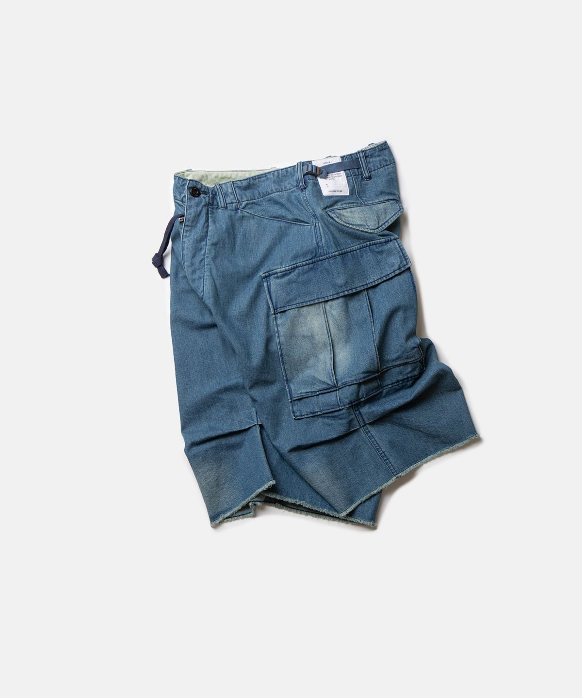 비헤비어(BEHEAVYER) MIL HALF PANTS  washed denim