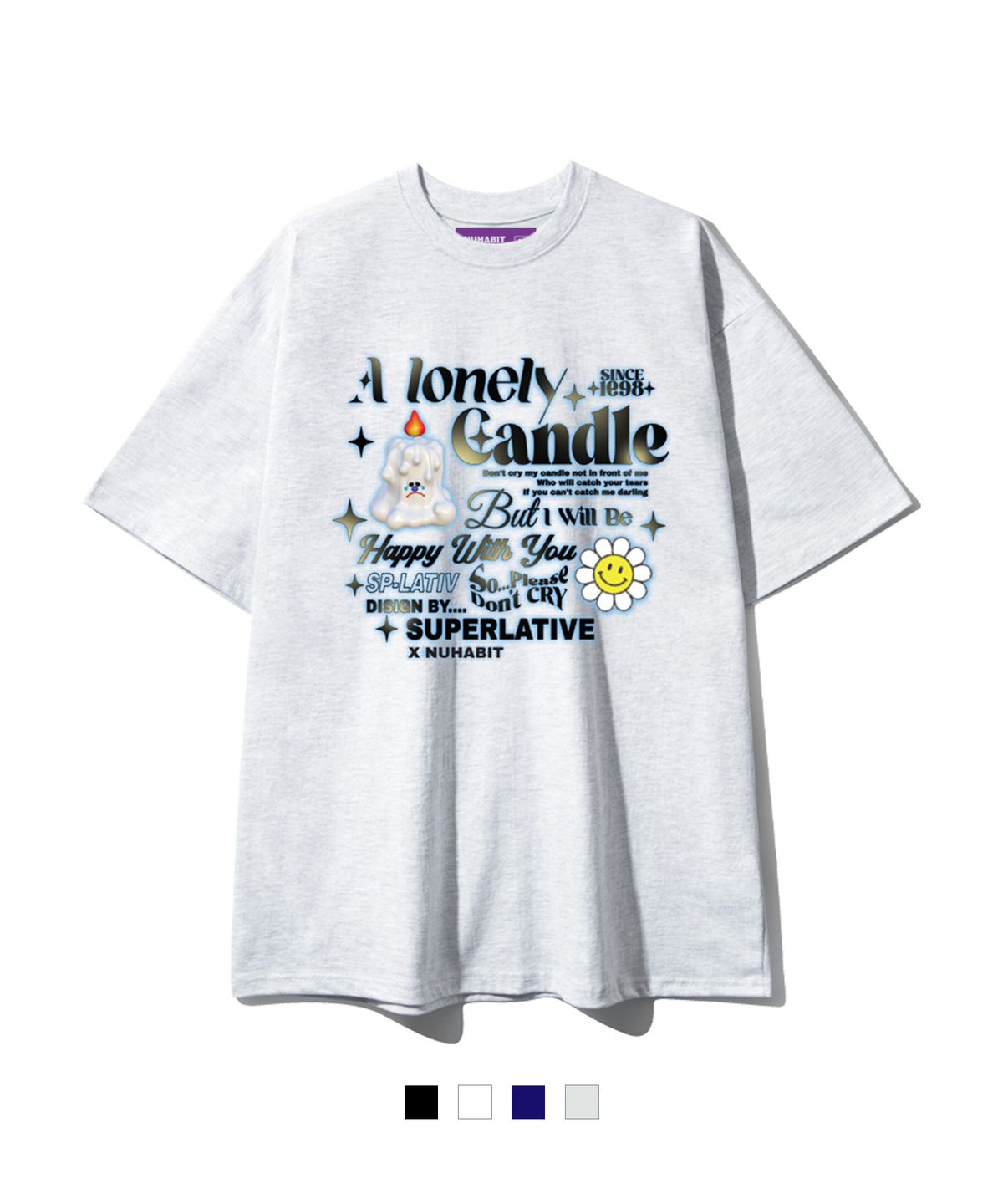 뉴해빗(NUHABIT) N/H CANDLE 오버핏 반팔 (GOS2-4NH075)