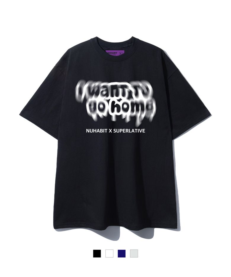 N/H I WANT TO GO HOME 오버핏 반팔 (GOS2-4NH036)