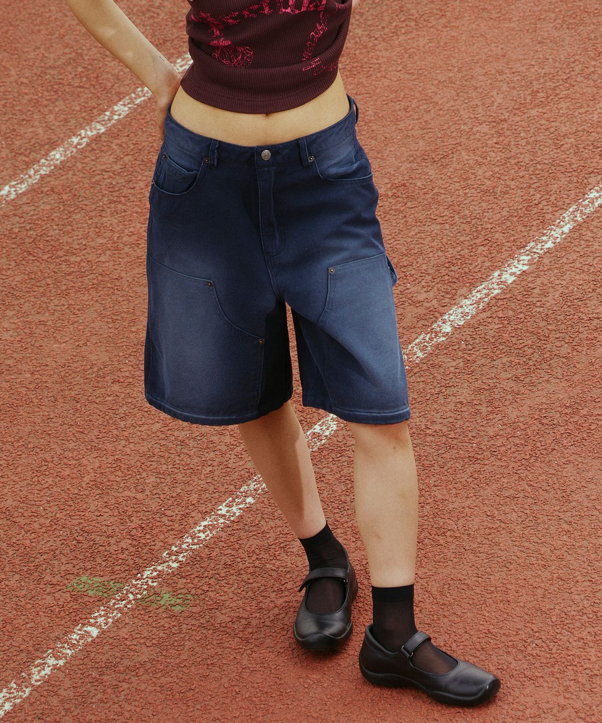 프렌다(PRENDA) OXFORD CARPENTER SHORTS NAVY