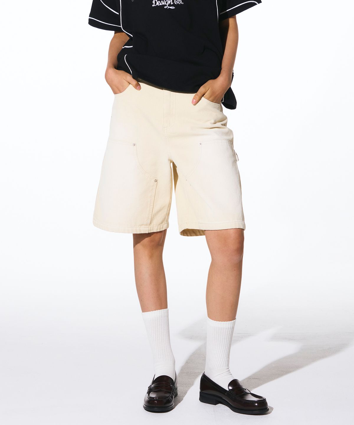 프렌다(PRENDA) OXFORD CARPENTER SHORTS BEIGE