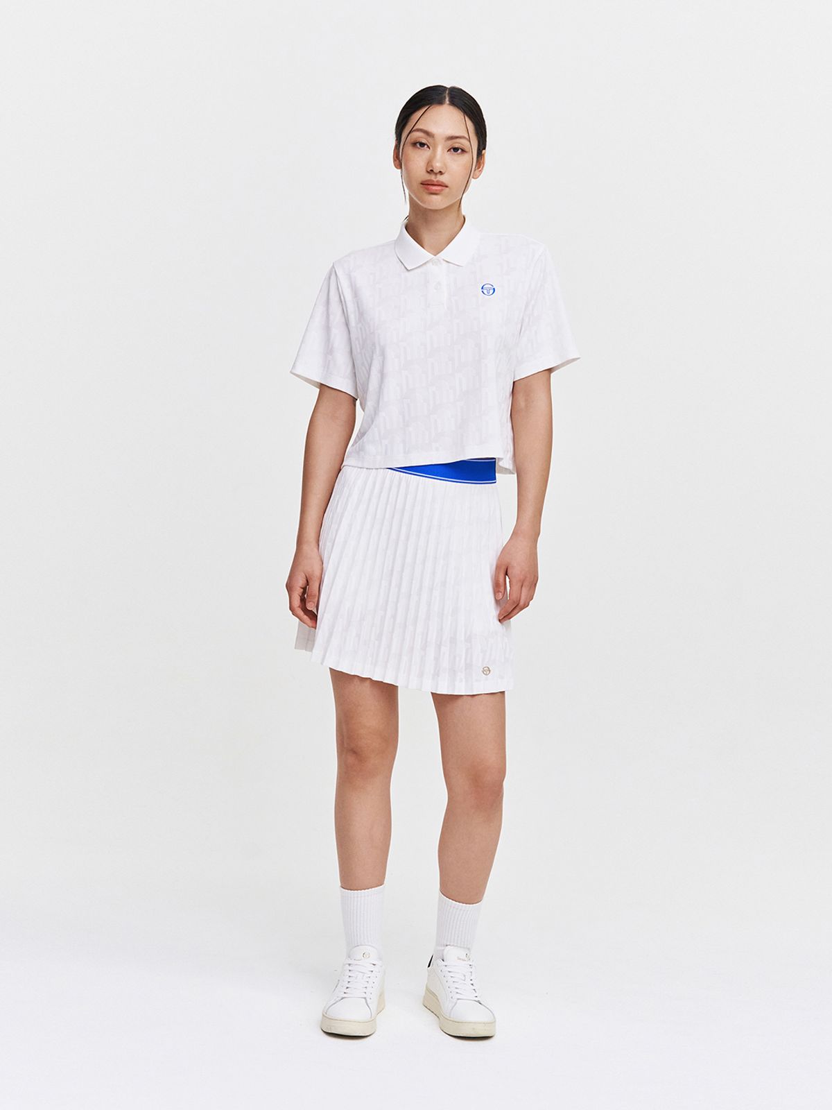 세르지오 타키니(SERGIO TACCHINI) W 리조트 AOP 모노그램 반팔 폴로 셔츠 (White)