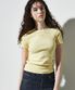 루디아 3619 골지 슬림핏 크림옐로우 반팔티