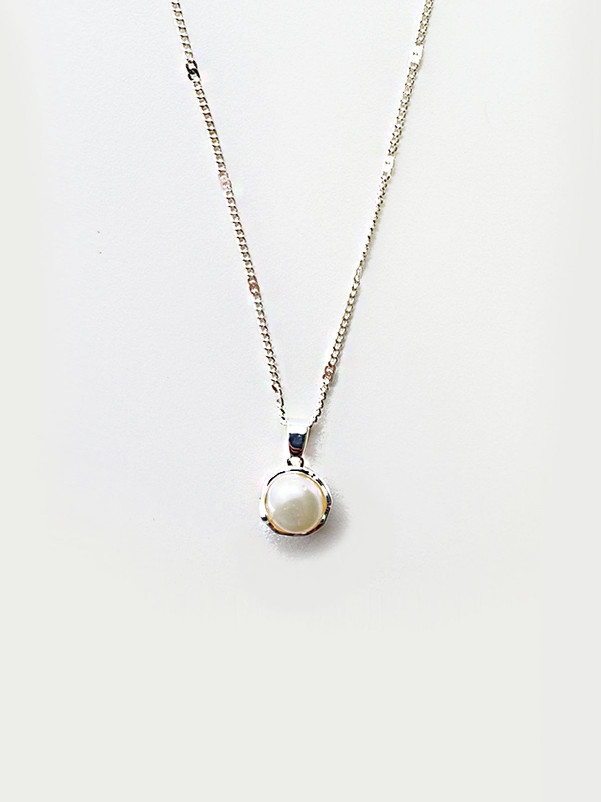소수(SOSOO) Circle Silver Pearl Necklace 써클 실버 담수 진주 목걸이