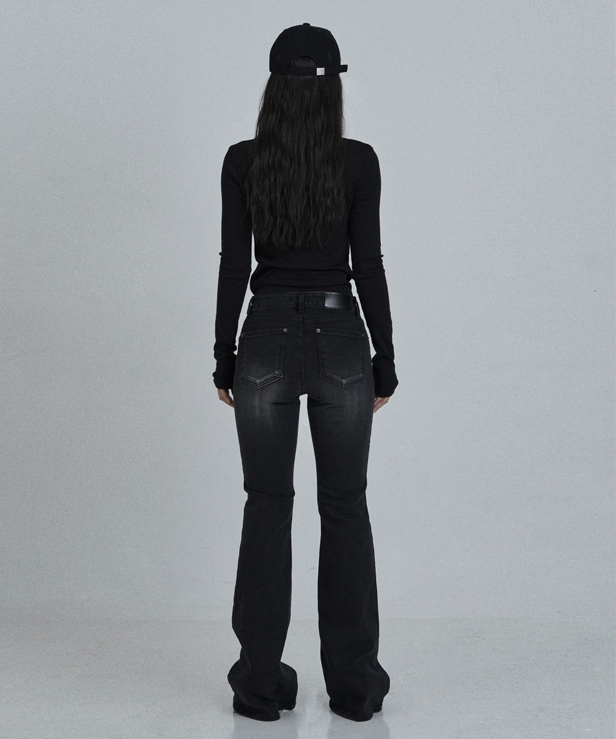 오도어(ODOR) Vintage raw jean in black