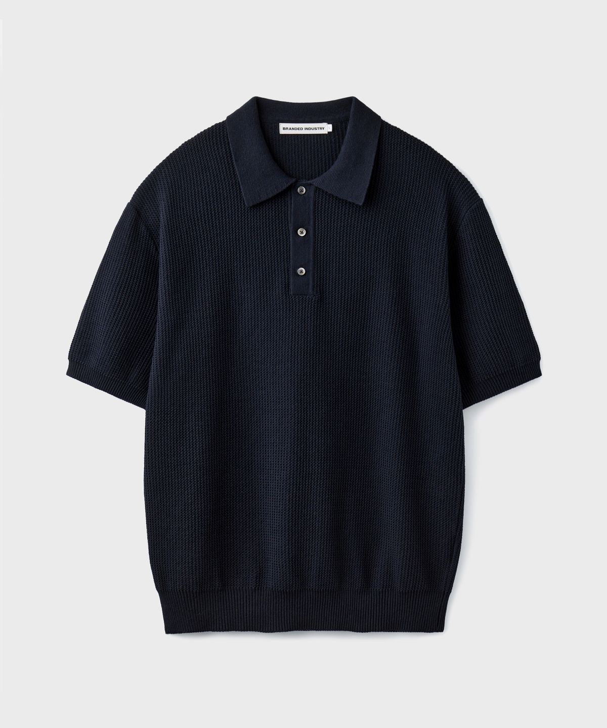 브랜디드(BRANDED) HARD TWIST HOLIDAY POLO KNIT [NAVY]