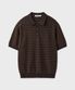 HARD TWIST HOLIDAY POLO KNIT [BROWN STRIPE]