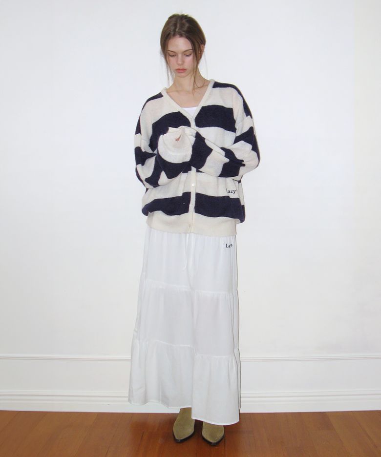 Lazy Cancan Shirring Skirt (4color)