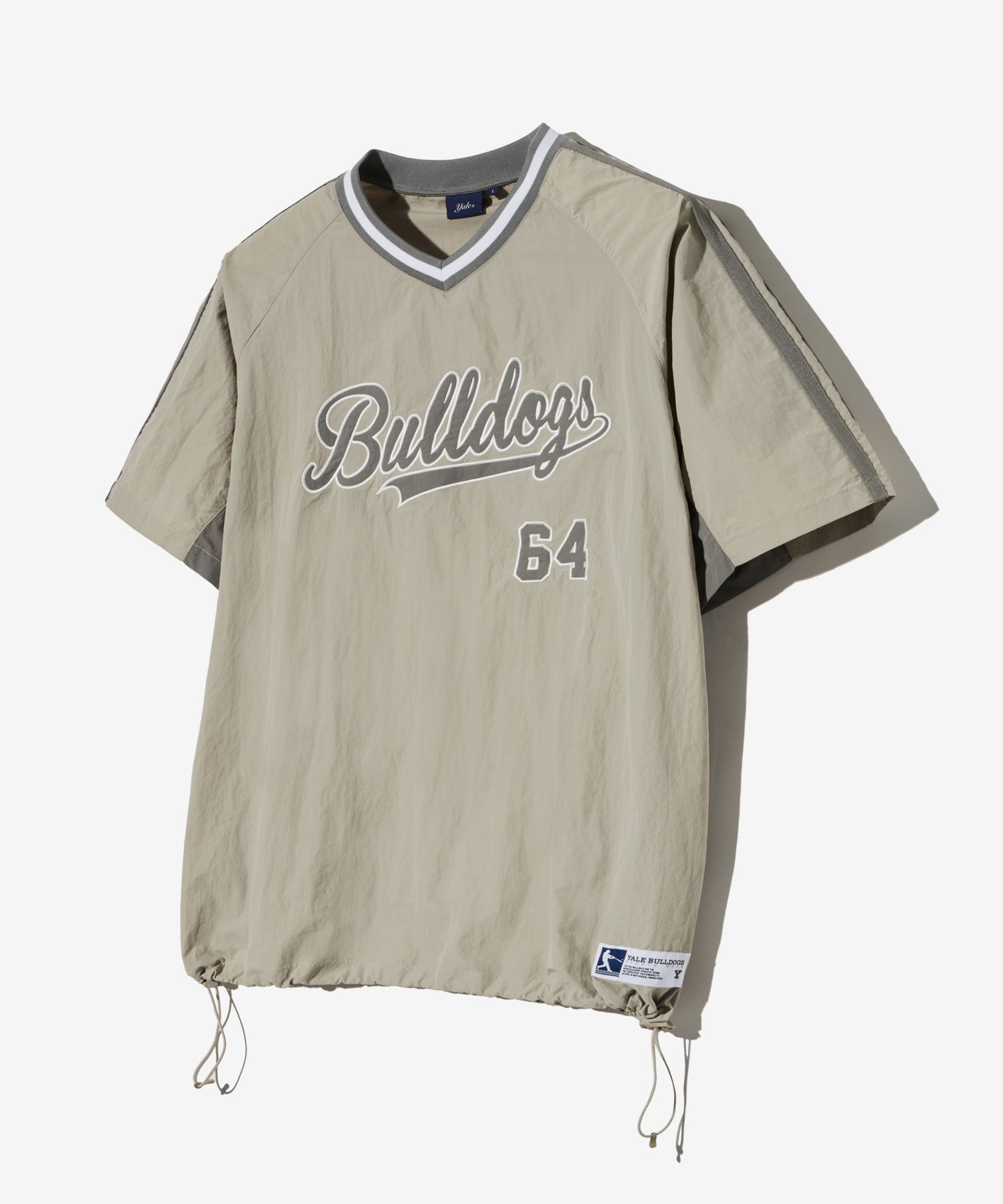 ☆YALE☆ BASEBALL SHORTSLEEVE NYLON TSHIRT IVORYCHARCOAL YFM MUSINSA | YALE Baseball Nylon Short Sleeve Ivory/Charcoal