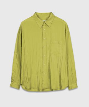 링클 베이직 오버 셔츠_올리브
