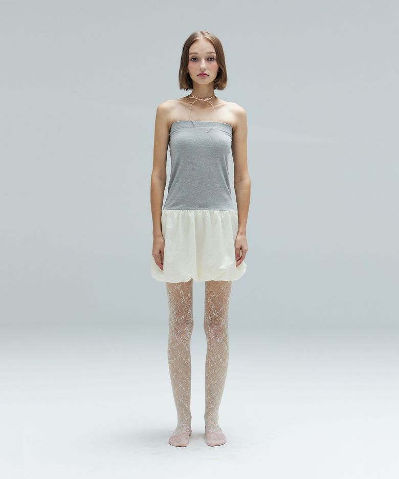 RIZZ BALLOON TUBE DRESS - GREY
