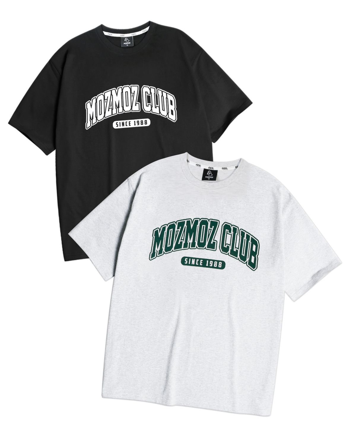 모즈모즈(MOZMOZ) [2PACK] 아치로고 오버핏 반팔 세트