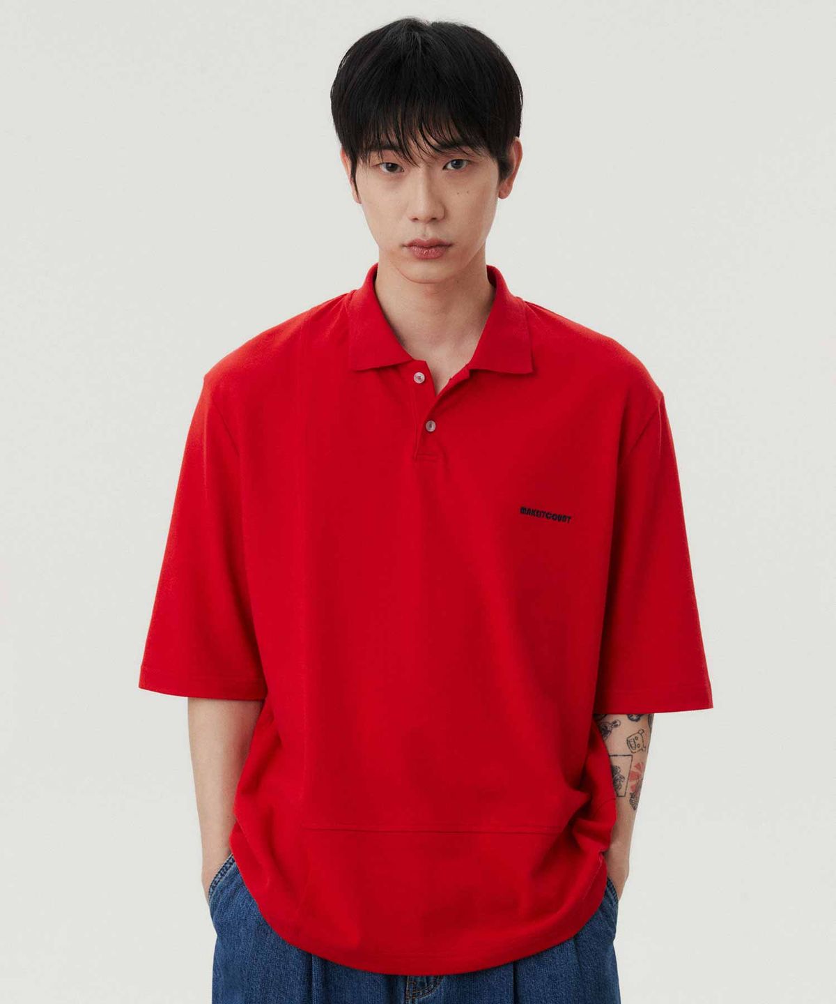 더블유엠씨(WMC) 블록 PK 티셔츠_RED