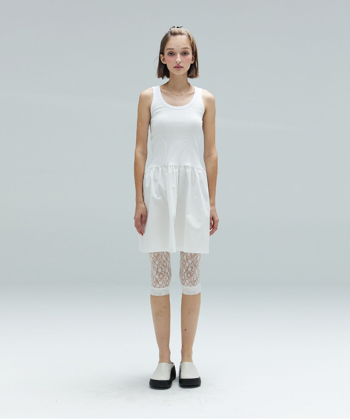 디어스토커(DEARSTALKER) DAISY SHIRRING DRESS - WHITE