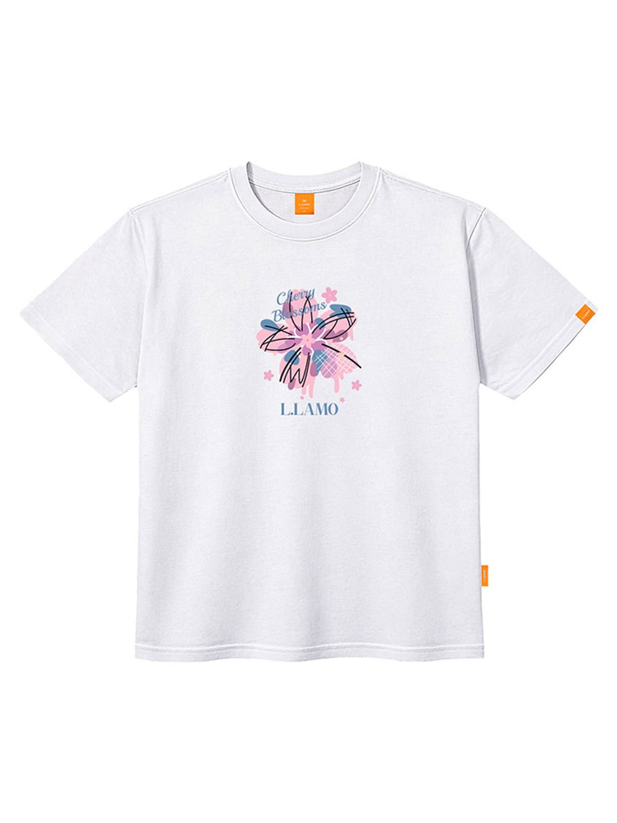 엘라모(LLAMO) 체리블라썸 반팔티셔츠 남녀공용 빅사이즈 S~4XL