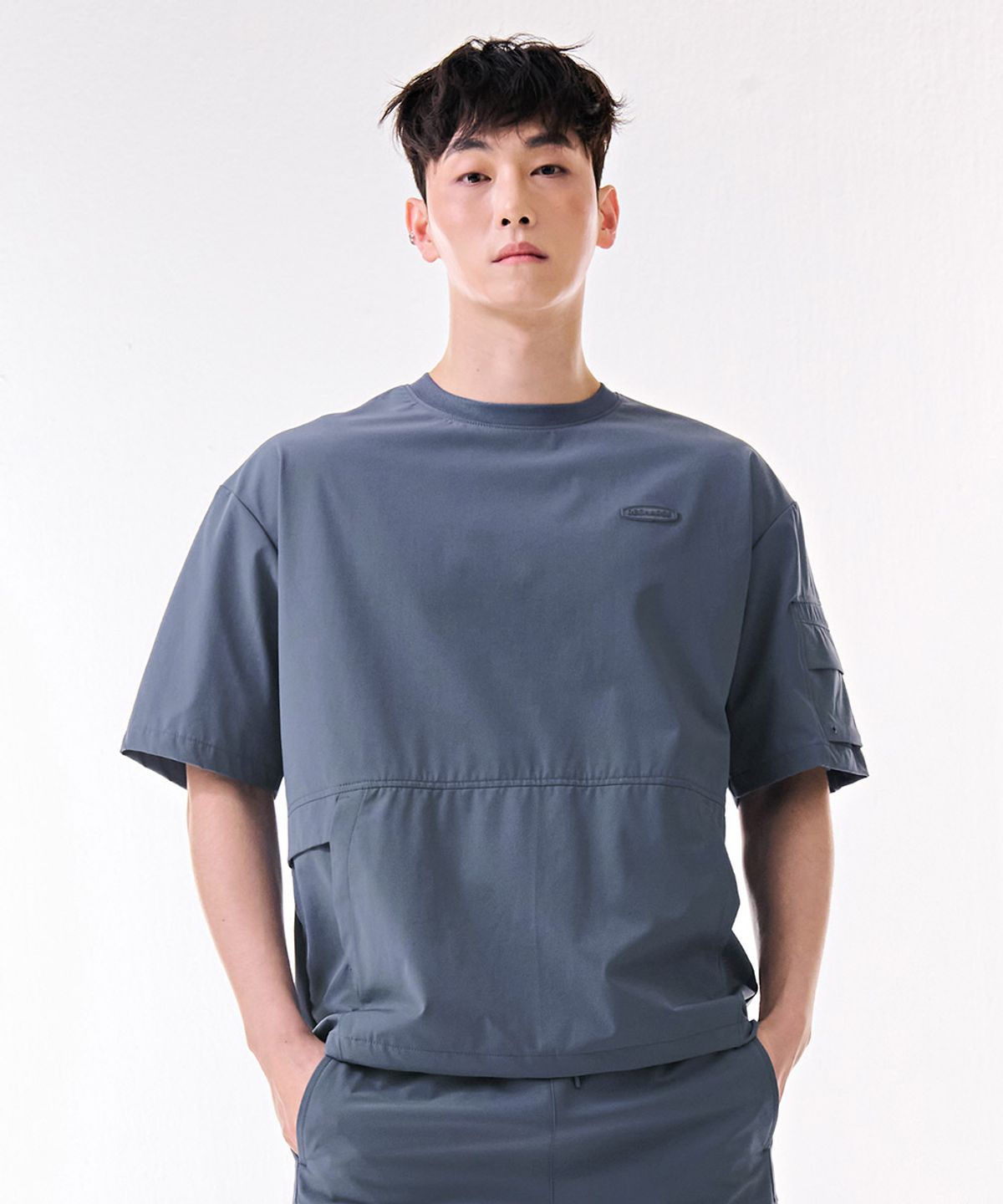 체이스컬트(CHASECULT) 공용 스트레치 소매 포켓 반팔 티셔츠-DBRU5823D0N