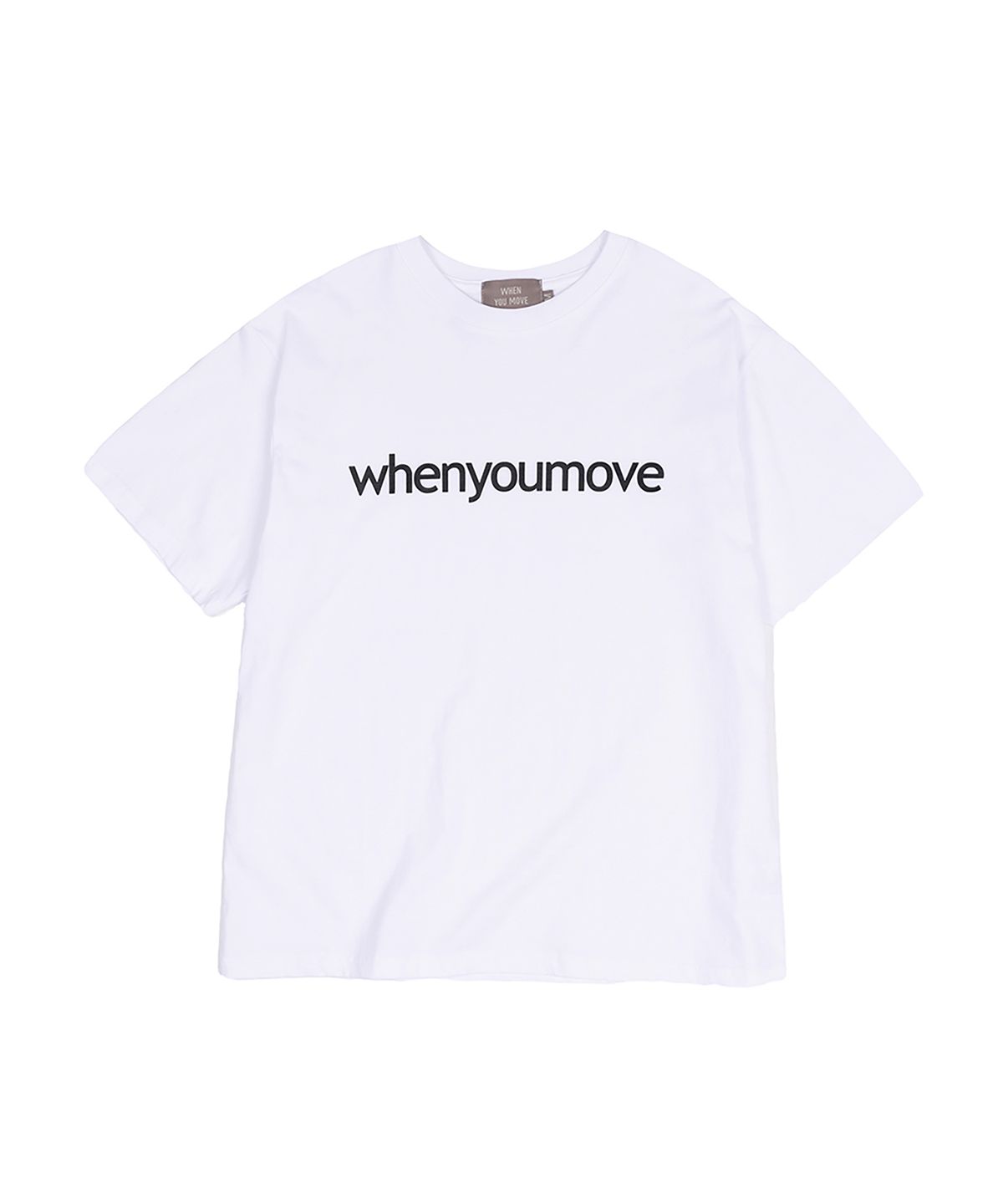 웬유무브(WHEN YOU MOVE) 실켓 코튼 시그니쳐 로고 반팔티 화이트