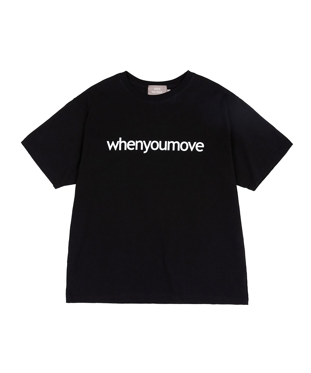 웬유무브(WHEN YOU MOVE) 실켓 코튼 시그니쳐 로고 반팔티 블랙