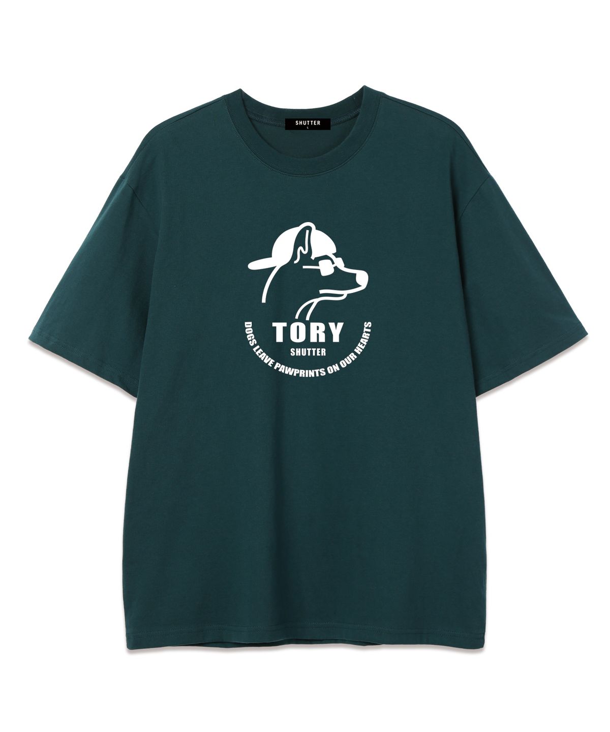 셔터(SHUTTER) TORY LOGO 오버핏 반팔 티셔츠 (SS014) 그린/화이트