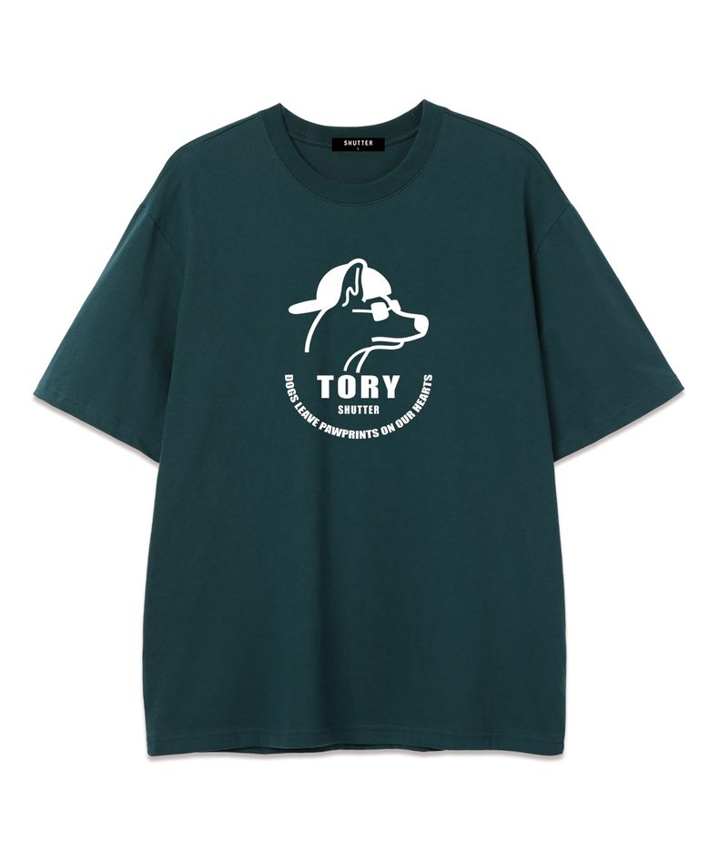 [FW신상할인] TORY LOGO 오버핏 반팔 티셔츠 (SS014) 그린/화이트