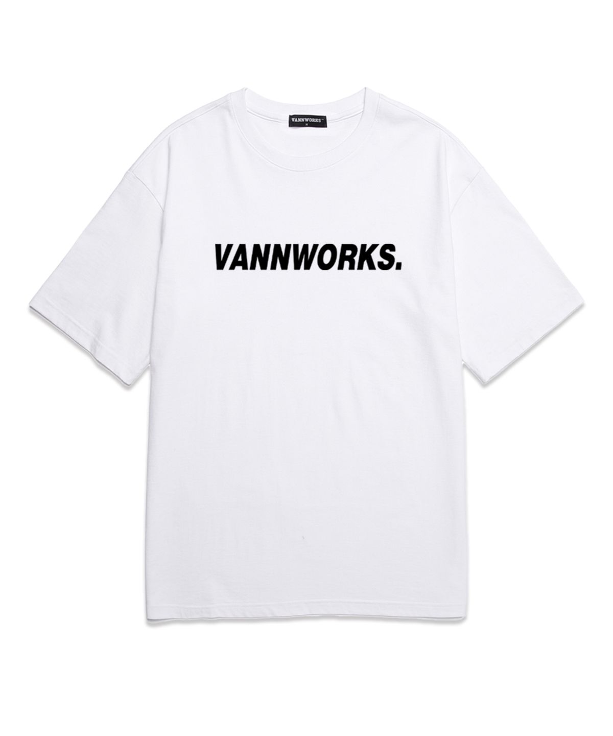 밴웍스(VANNWORKS) 베이직 로고 오버핏 반팔 티셔츠 (VS0104) 화이트/블랙