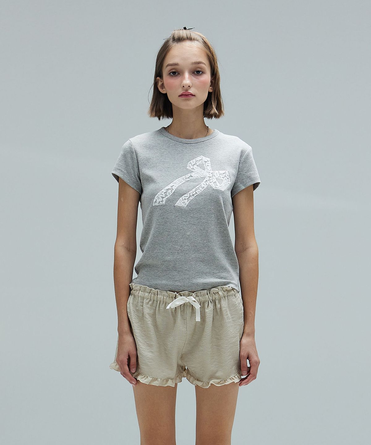 디어스토커(DEARSTALKER) MIA LACE APPLIQUE T - GREY