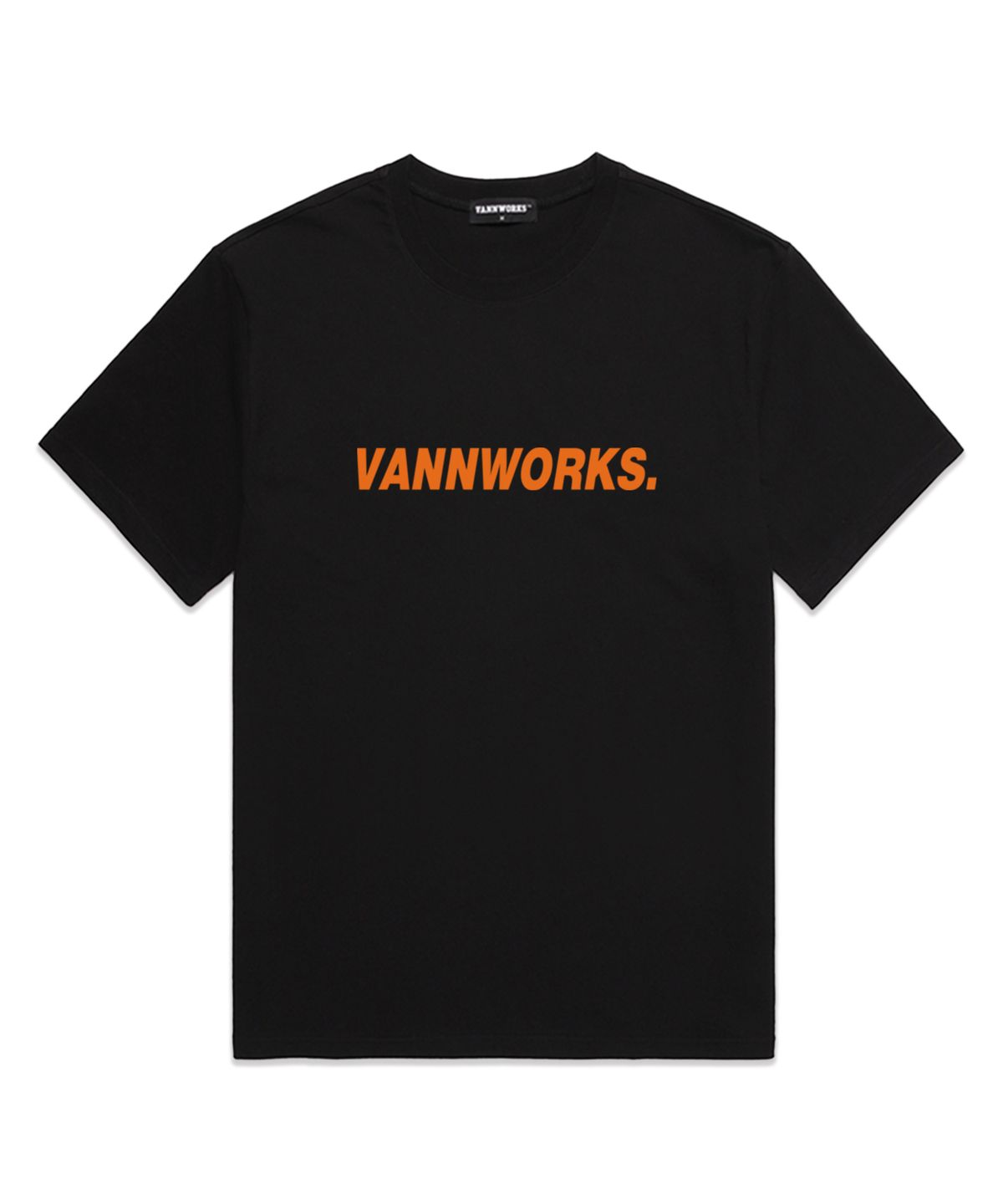 밴웍스(VANNWORKS) 베이직 로고 오버핏 반팔 티셔츠 (VS0104) 블랙/오렌지