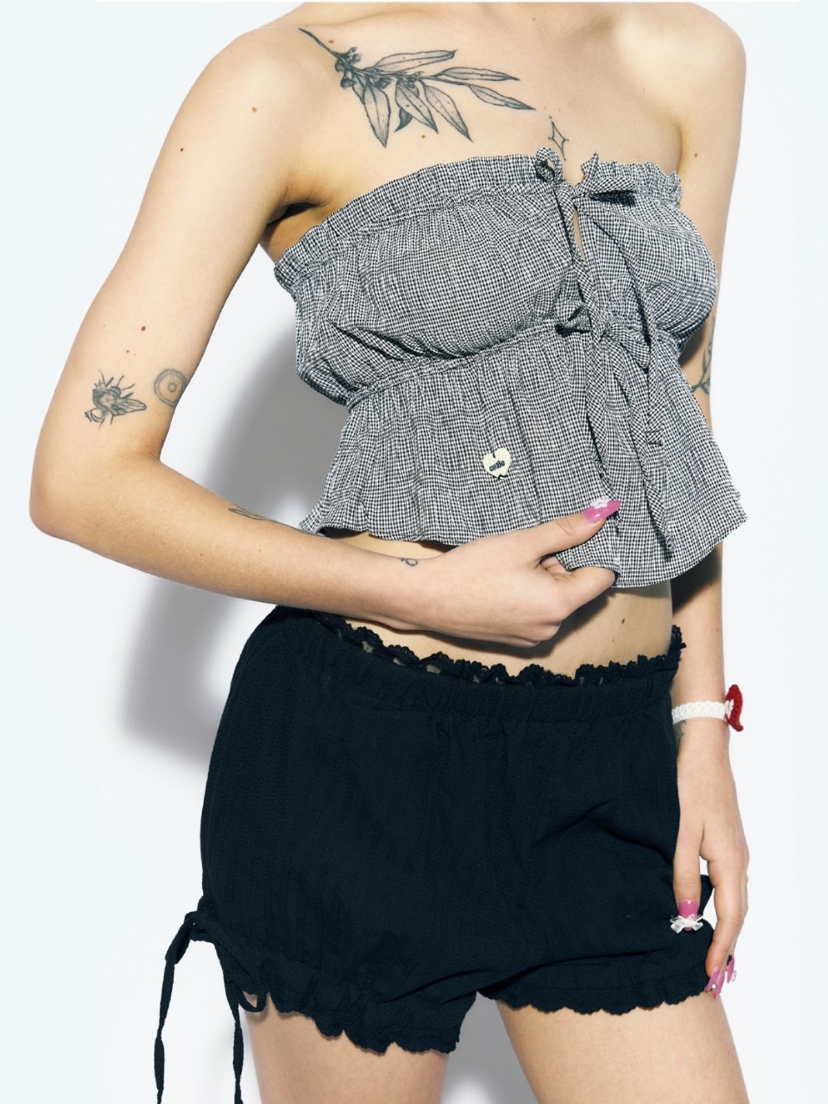 에즈이프 캘리(ASIF CALIE) RIBBON BALLOON SHORT PANTS BLACK