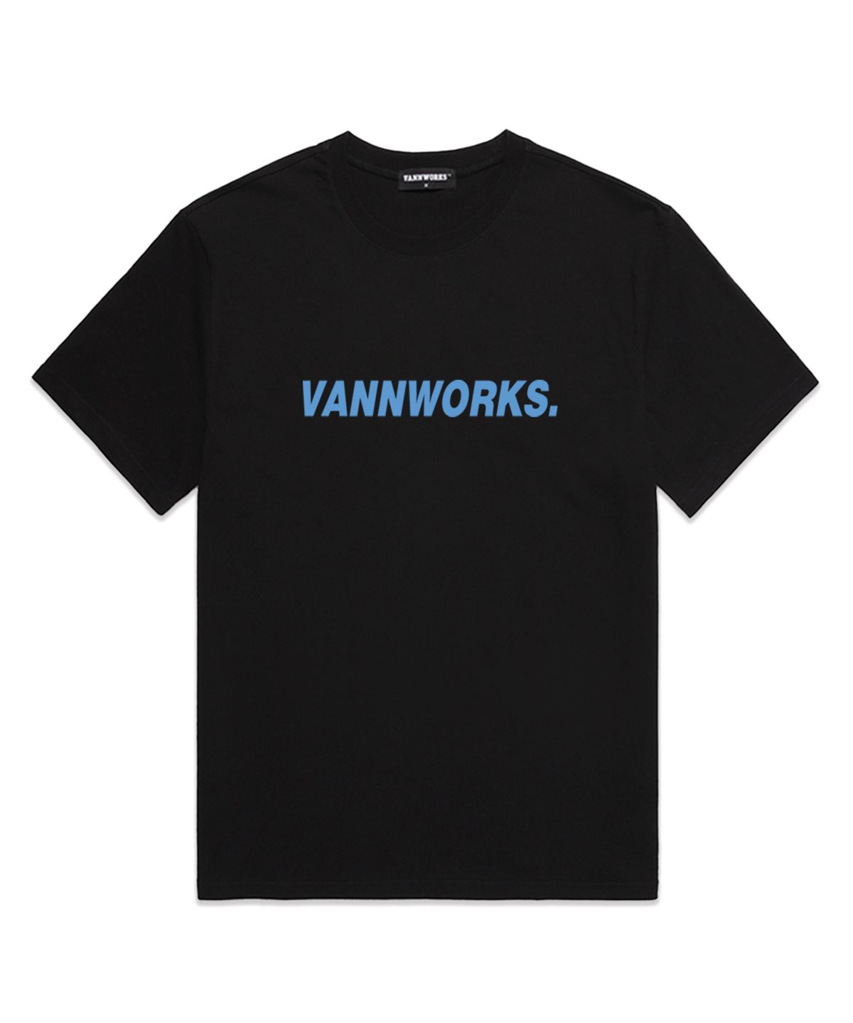 밴웍스(VANNWORKS) 베이직 로고 오버핏 반팔 티셔츠 (VS0104) 블랙/스카이블루
