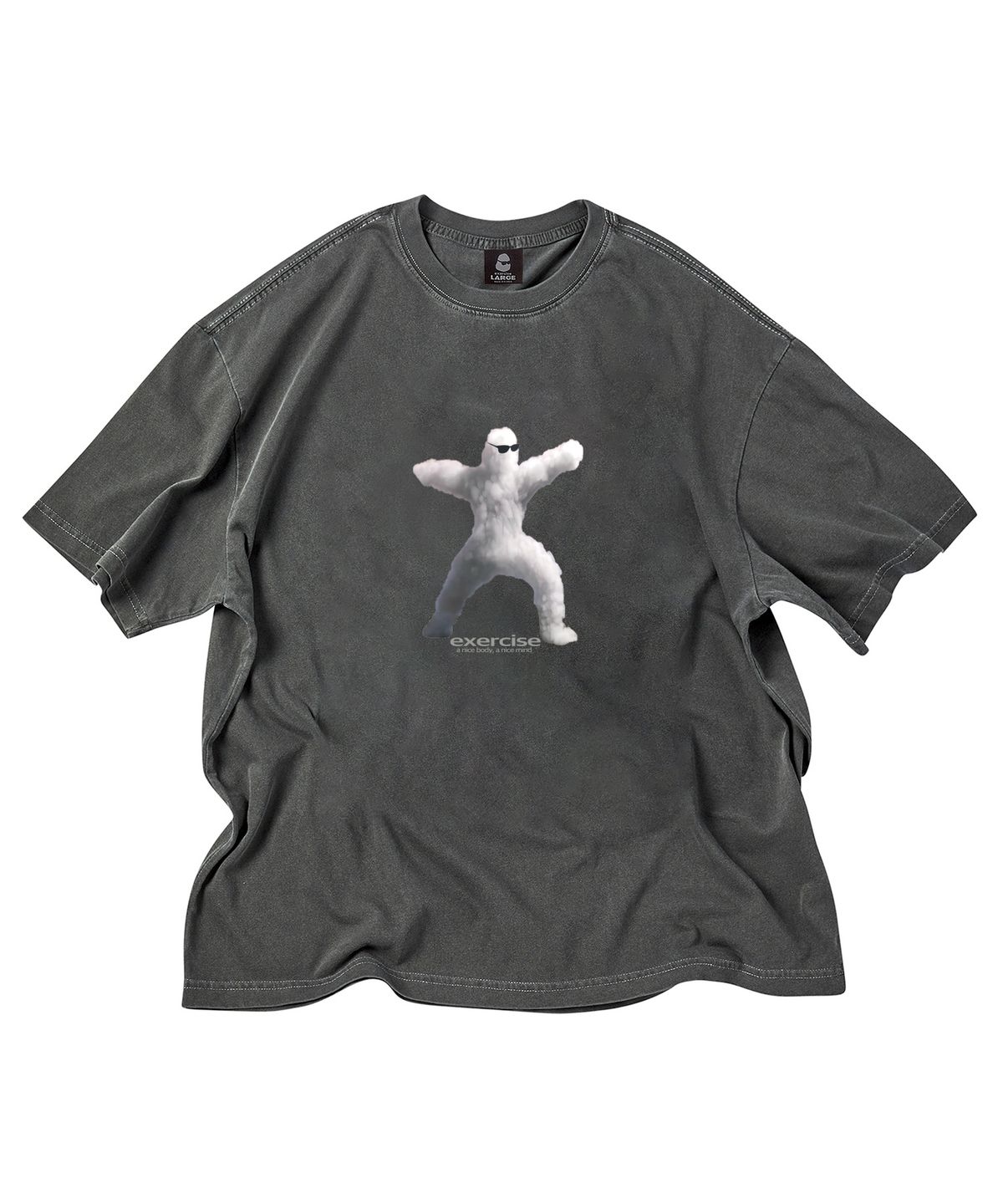 엑서사이즈(EXERCISE) Athletic Cloud T-SHIRT_DARK CHARCOAL (Pigment)