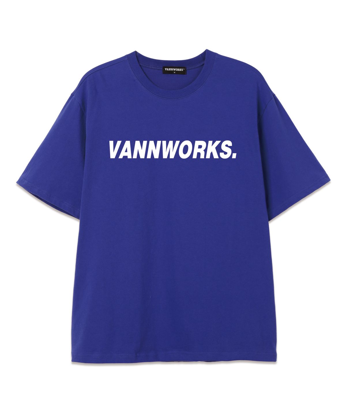 밴웍스(VANNWORKS) 베이직 로고 VER.2 오버핏 반팔 티셔츠 (VS0105) 블루/화이트