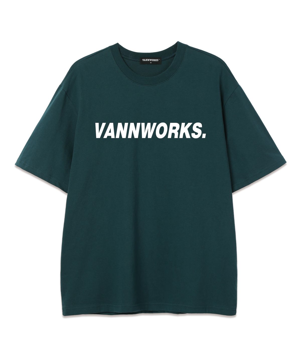 밴웍스(VANNWORKS) 베이직 로고 VER.2 오버핏 반팔 티셔츠 (VS0105) 그린/화이트