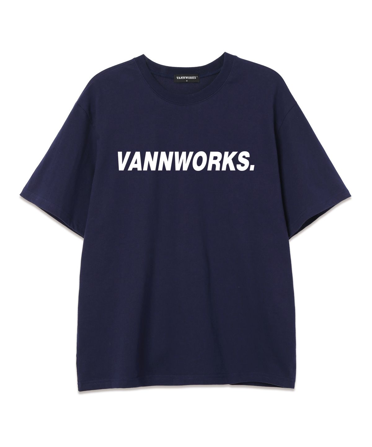 밴웍스(VANNWORKS) 베이직 로고 VER.2 오버핏 반팔 티셔츠 (VS0105) 네이비/화이트
