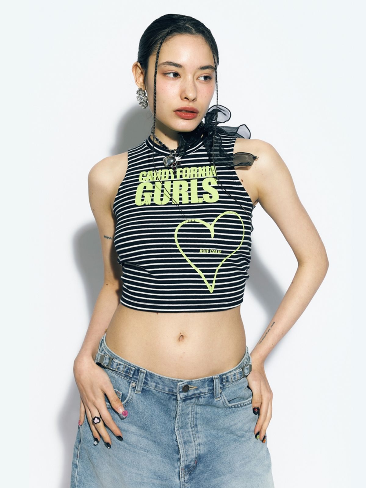 에즈이프 캘리(ASIF CALIE) BACKSTRING SLEEVELESS T-SHIRT BLACK