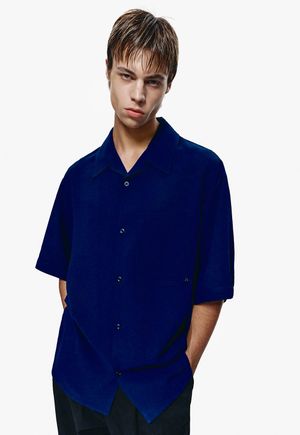 멀티포켓 오픈카라 하프 셔츠 네이비 ZG3SH304NY