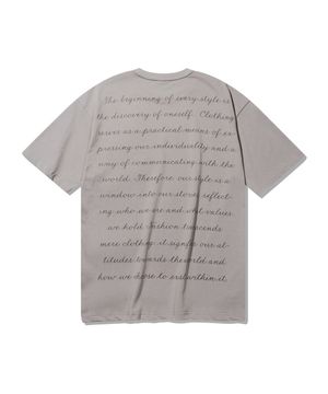 커시브 레터링 티셔츠 [그레이]