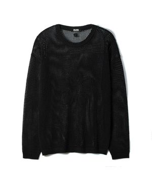 [런웨이] 무궁 크로셰 니트 풀오버_블랙