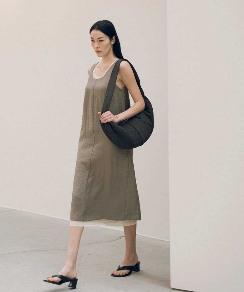 SIA8032 모던 슬리브리스 원피스_Khaki brown