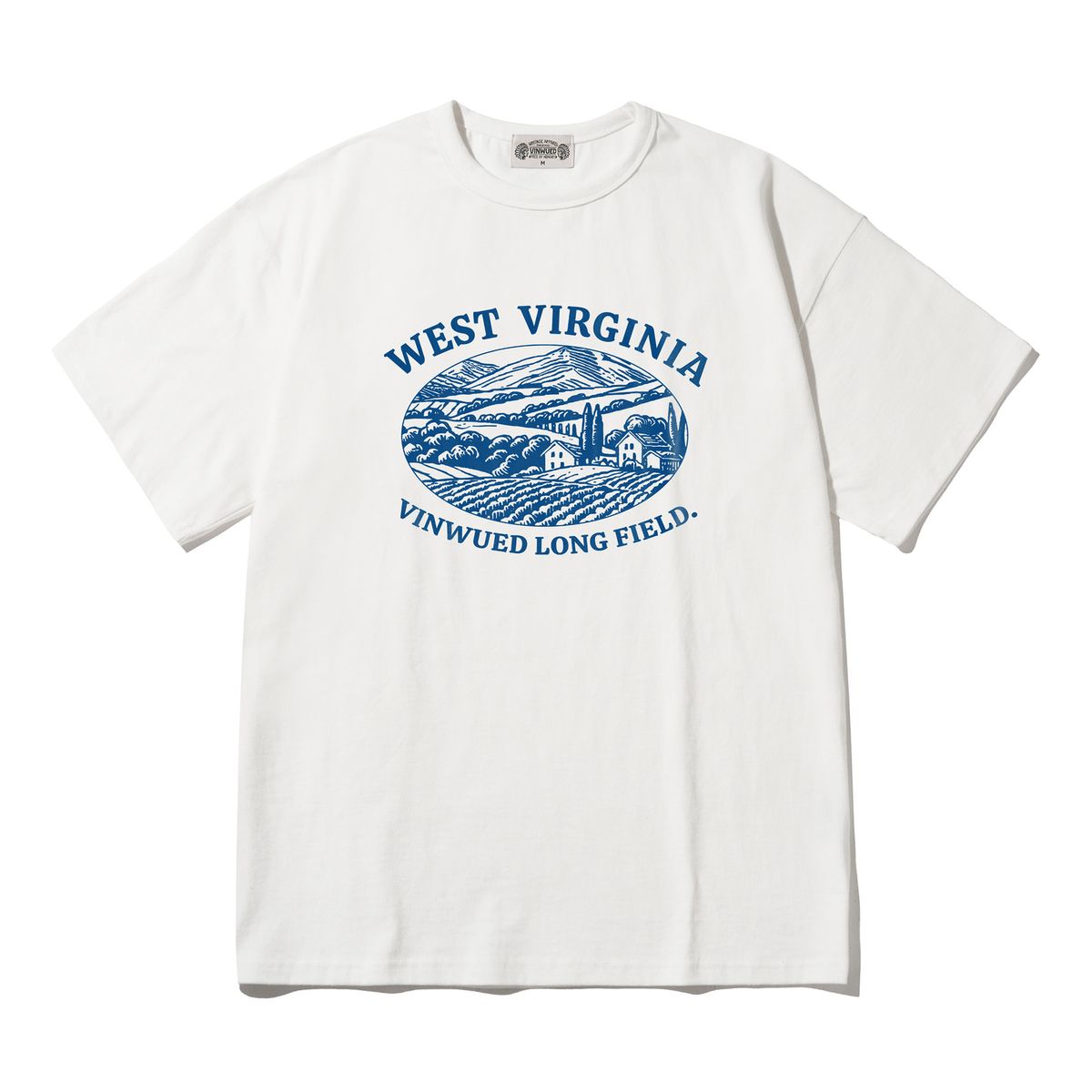 빈웨드(VINWUED) Vintage West Virginia 아이보리 세미오버핏 티셔츠