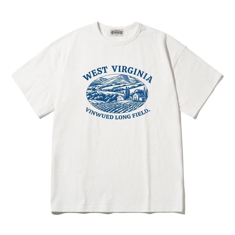 Vintage West Virginia 아이보리 세미오버핏 티셔츠