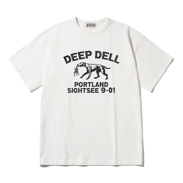 Deep Dell Dog 아이보리 세미오버핏 티셔츠