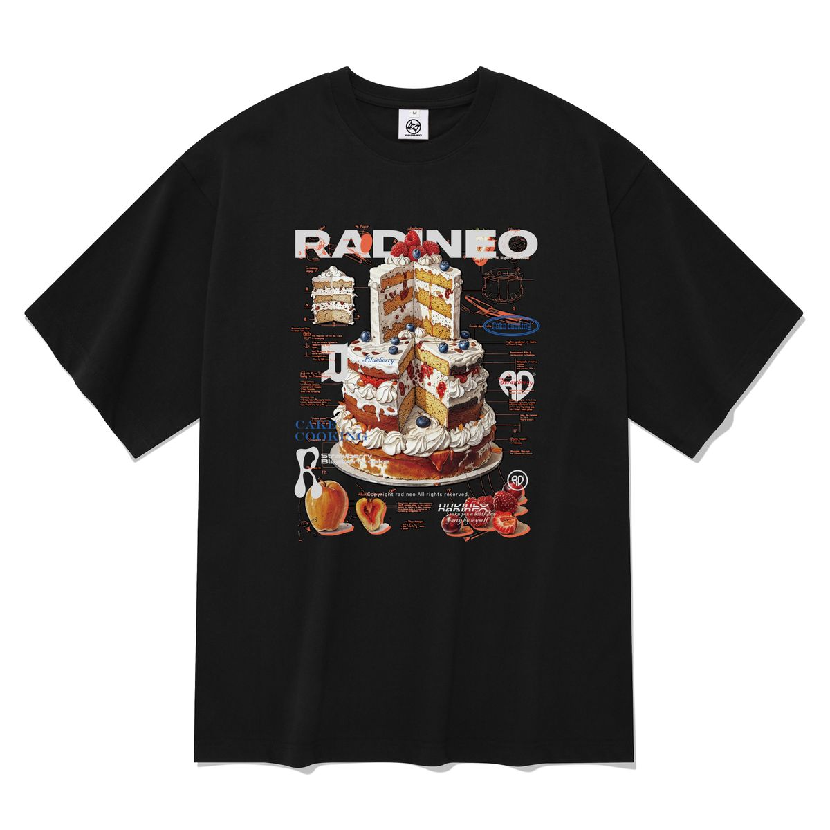 라디네오(RADINEO) 케이크 반팔 티셔츠 블랙